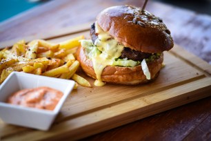 Burger and fries.