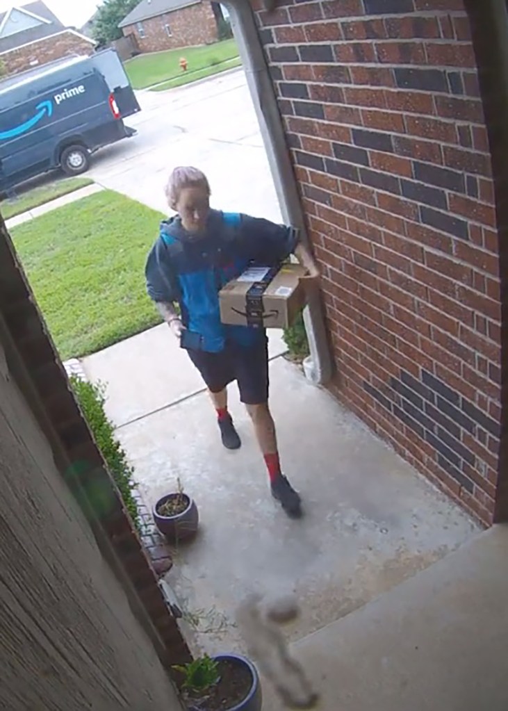 TikTok user Cherish Longaberger went viral for her security camera video showing an Amazon Prime delivery driver seeing her note to hide packages from her husband. 