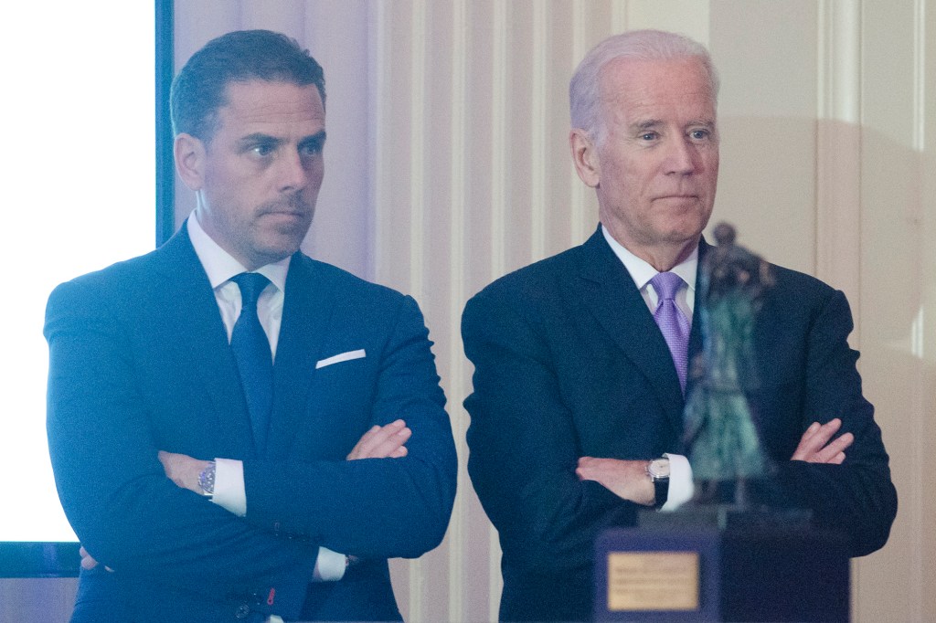 Then Vice President Joe Biden with is son, Hunter Biden.