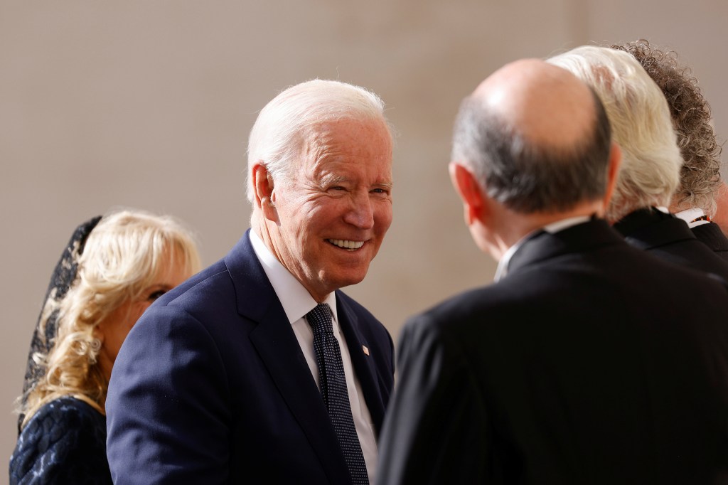 President Joe Biden arrives at the Vatican to meet Pope Francis, October 29, 2021. 