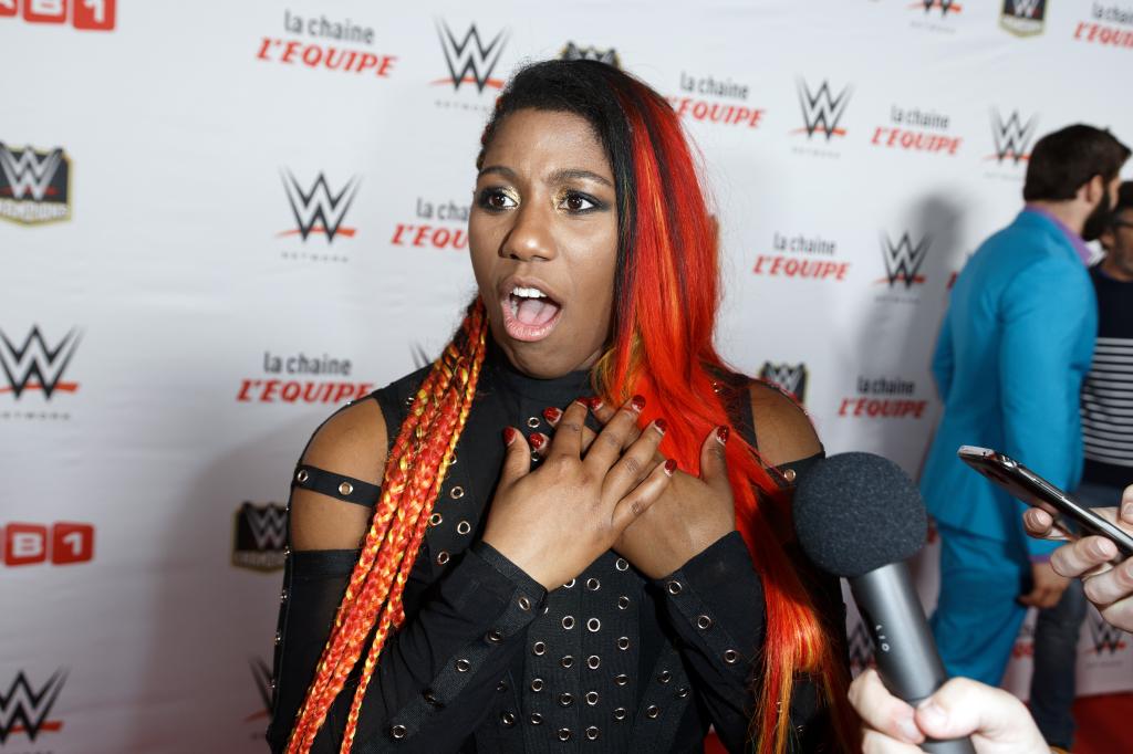 Ember Moon at WWE event in Paris.