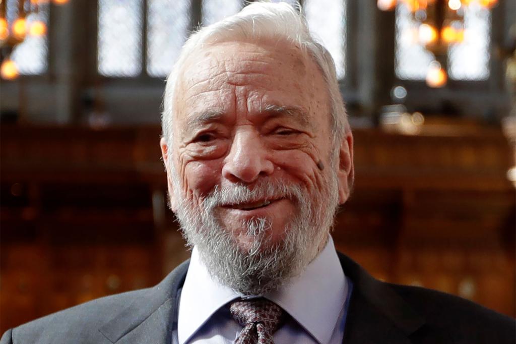 Composer and lyricist Stephen Sondheim poses after being awarded the Freedom of the City of London at a ceremony at the Guildhall in London, on Sept. 27, 2018.