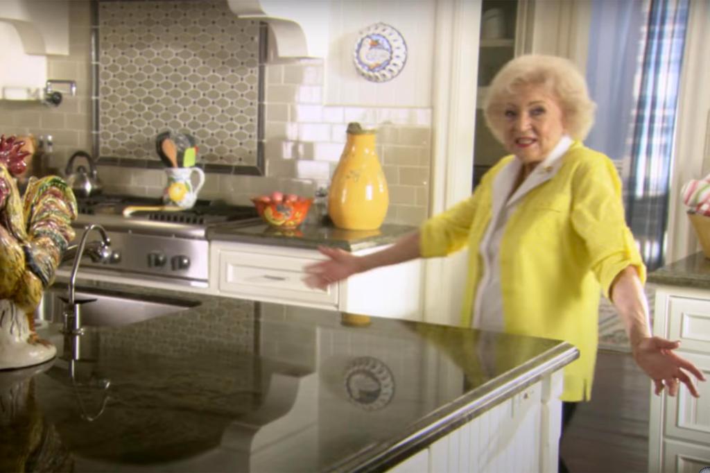 Betty White in her kitchen in Carmel, California.