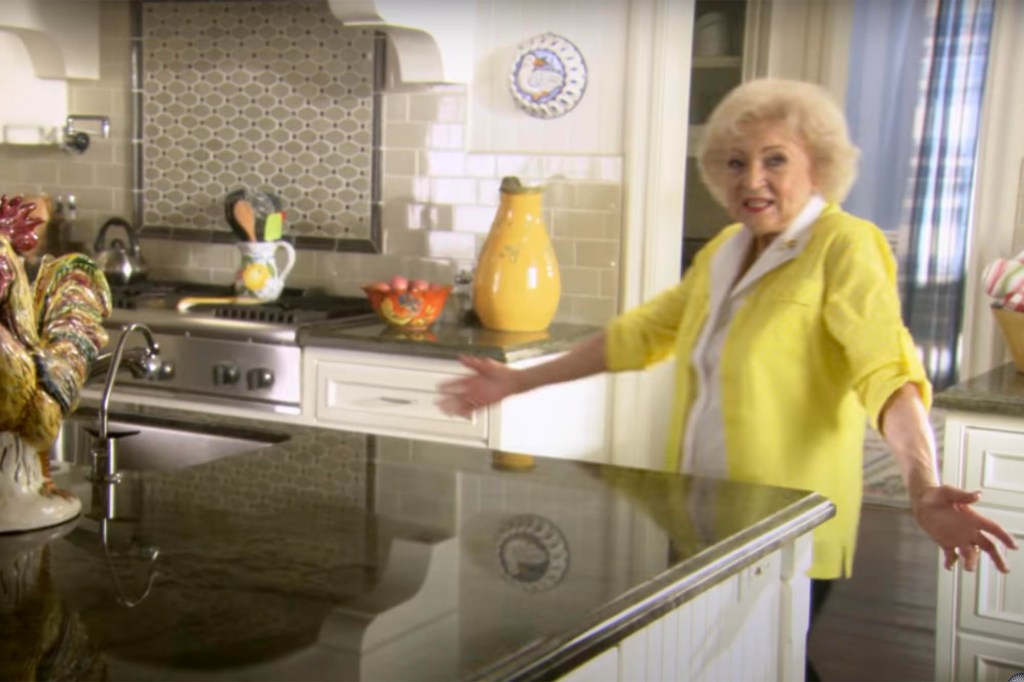 Betty White in her kitchen in Carmel, California. 