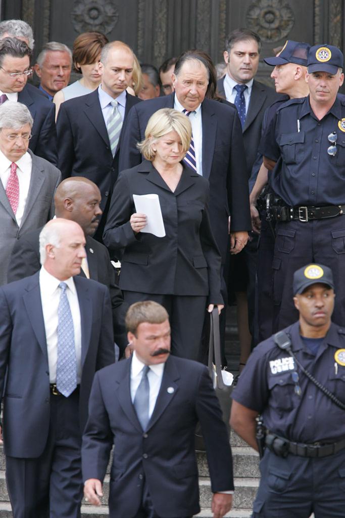 Stewart is seen outside court during her trial in July 2004. She subsequently served 5 months behind bars.