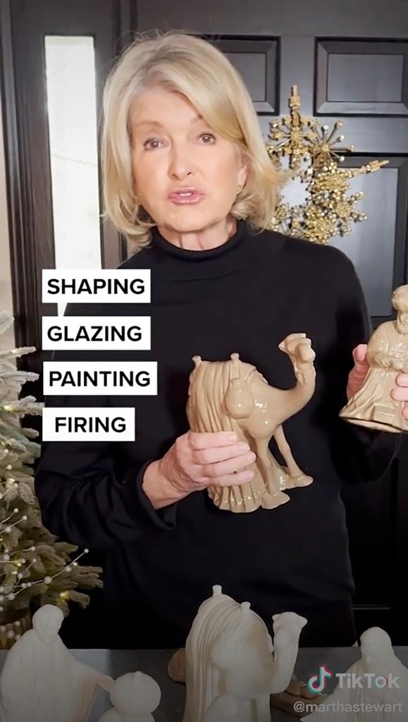 Stewart held up one of the original figurines she made in the slammer. She showed her TikTok followers that the new replicas were completely identical to the ones she created while incarcerated.