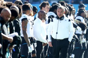 Urban Meyer on the Jaguars sidelines.