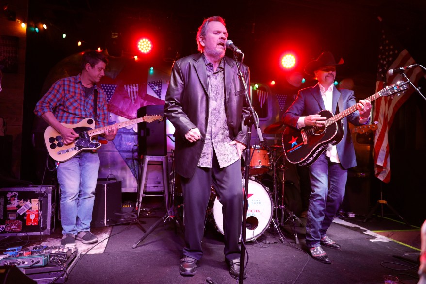 Meat Loaf and country artist John Rich (right) take the stage together at Redneck Riviera Nashville on March 27, 2021, in Nashville, Tennessee.