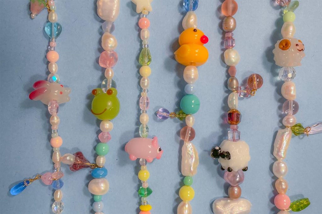 An array of beaded necklaces 