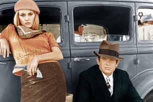 Faye Dunaway and Warren Beatty in "Bonnie and Clyde" (1967)