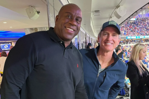 Magic Johnson and Gavin Newsom