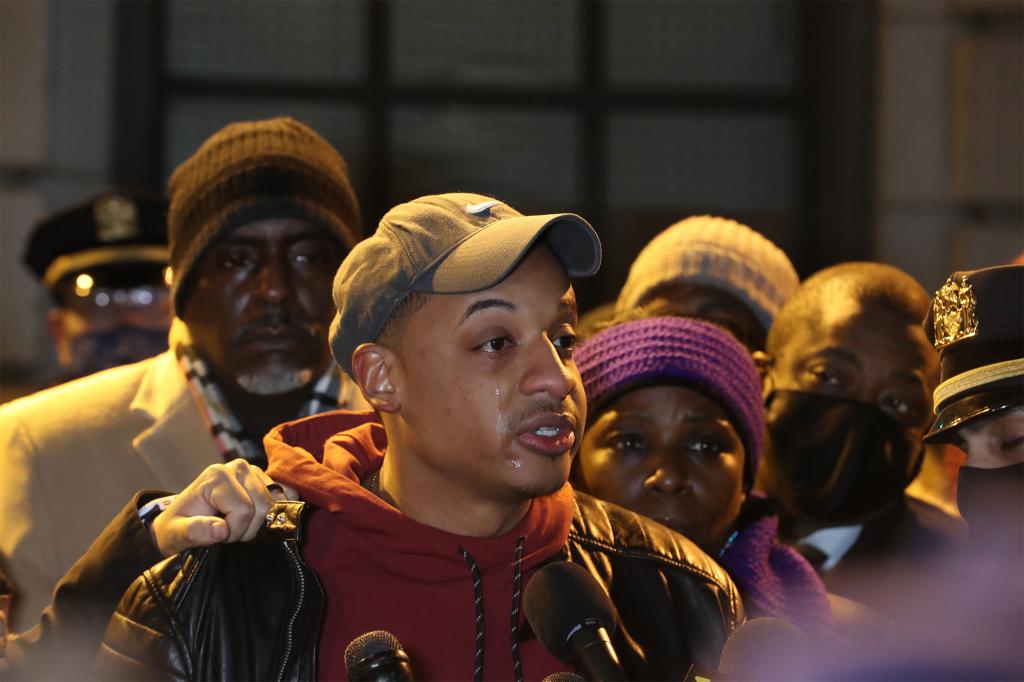 Officer Charlie Ruiz-Reyes became emotional as he talked about his friend and fellow NYPD officer Wilbert Mora.