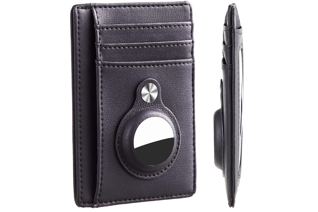 A wallet with a case for an AirTag tracker