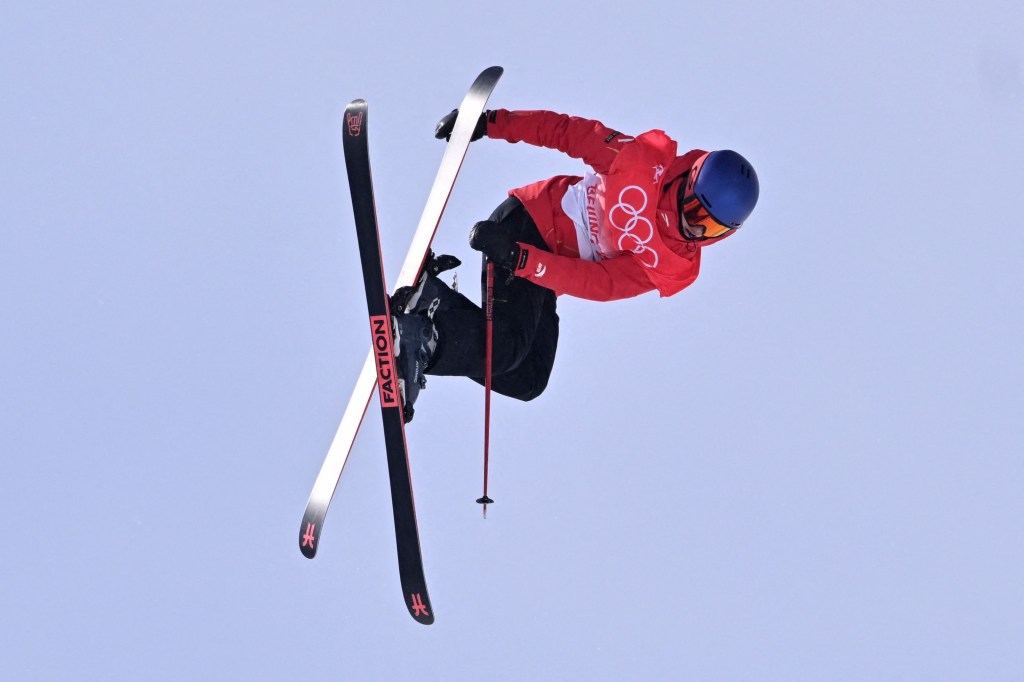 Eileen Gu competes in the slopestyle. 