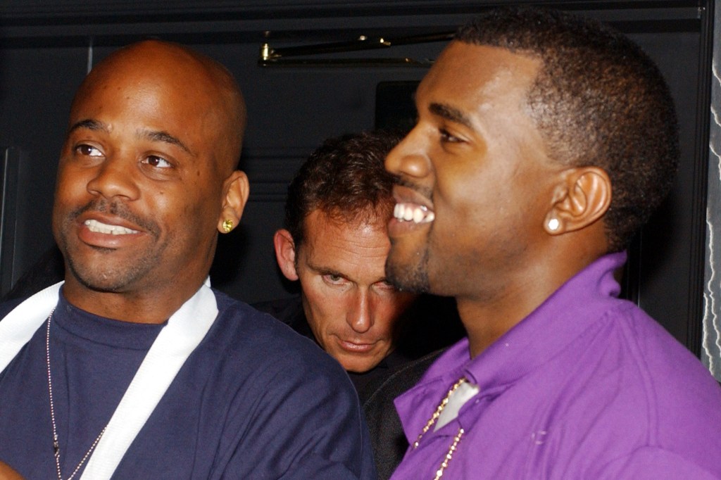 Damon Dash and Kanye West during ROC Digitals Party Featuring Kanye West at Body English in The Hard Rock Hotel and Casino Resort at Body English at The Hard Rock Hotel and Casino Resort in Las Vegas, Nevada. (Photo by Denise Truscello/WireImage for Bragman Nyman Cafarelli)