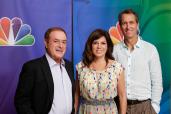 Al Michaels, Michele Tafoya and Cris Collinsworth in 2014.