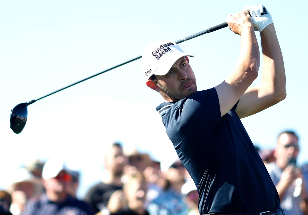 Patrick Cantlay hits his tee shot on the 15th hole during the final round of the WM Phoenix Open at TPC Scottsdale on Feb. 13, 2022 in Scottsdale, Arizona.