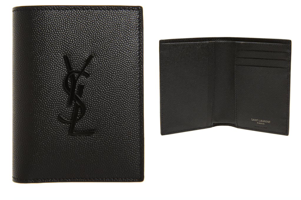 A black YSL wallet 