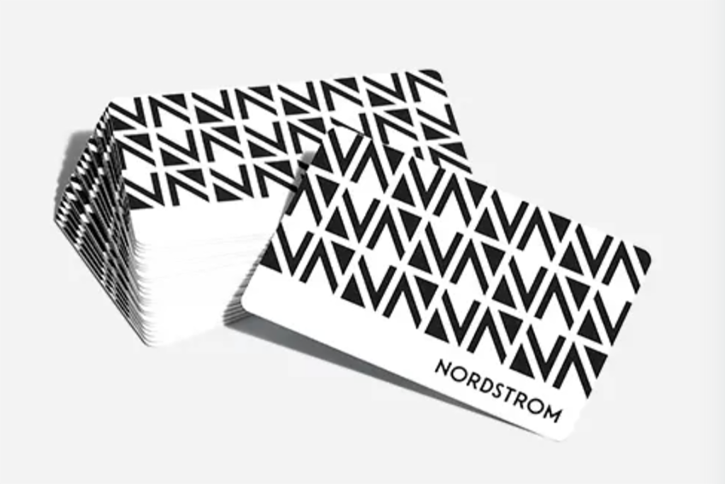 A black and white e-gift card to Nordstrom