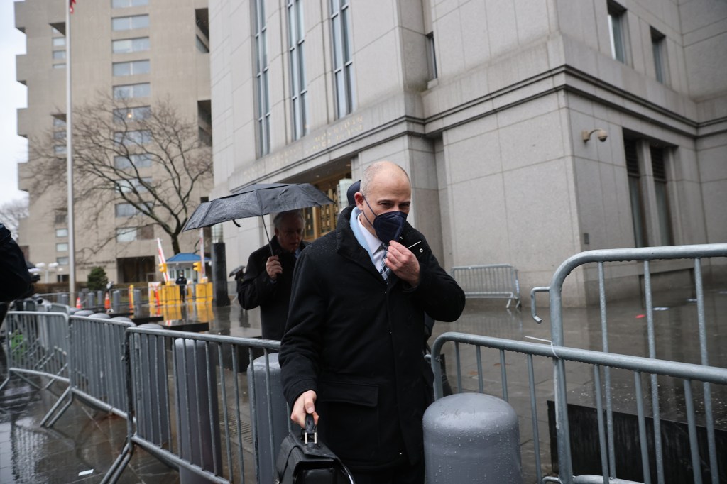 Michael Avenatti leaves the Daniel Patrick Moynihan Courthouse on February 4, 2022 in New York.