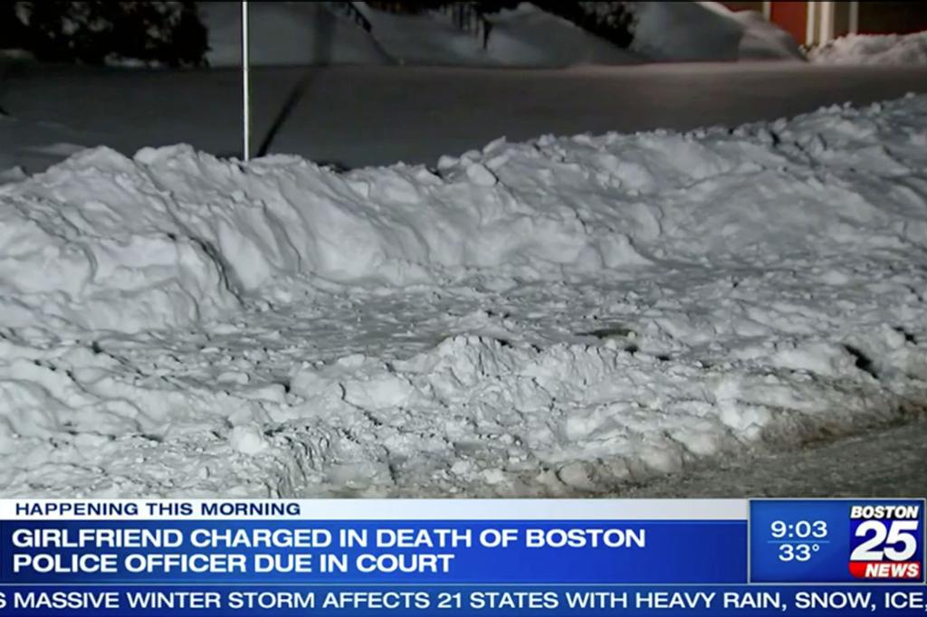 The snowbank where O'Keefe was found.