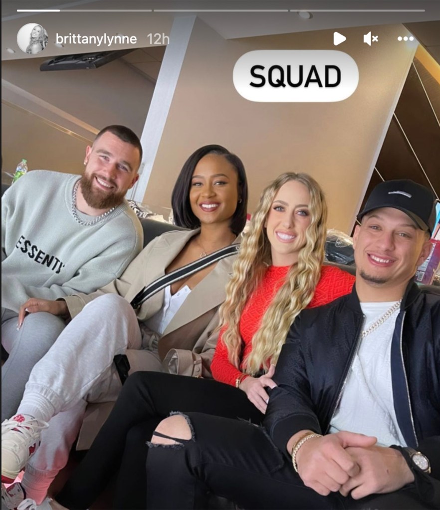 Mahomes and Matthews were joined by Chiefs tight end Travis Kelce and his girlfriend, Kayla Nicole