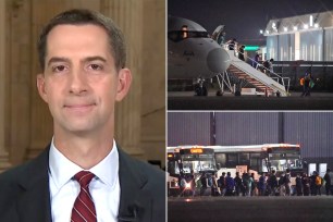 Tom Cotton slams the Biden admin for flying unaccompanied migrants from Texas to New York