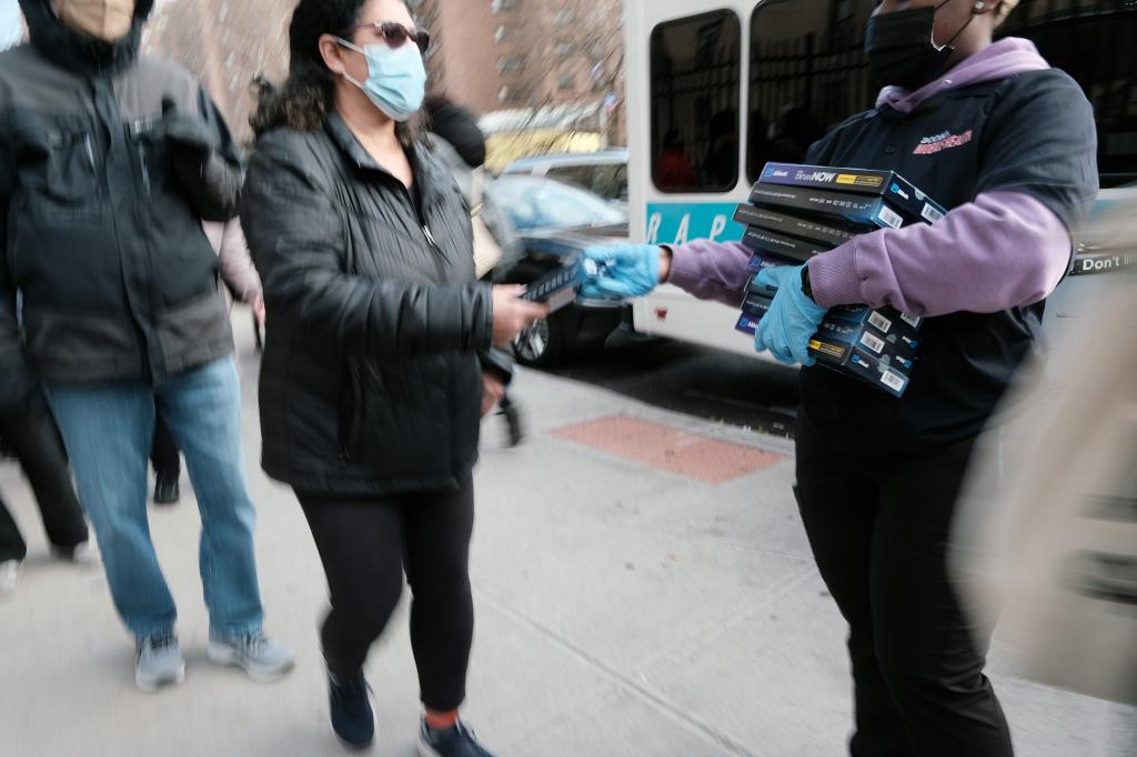 55 percent of pandemic-weary Big Apple residents have already applied for the at- home tests from the US government Web site according to a new survey.