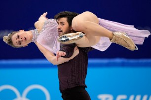 Madison Hubbell and Zachary Donohue won the bronze in the ice dancing competition.