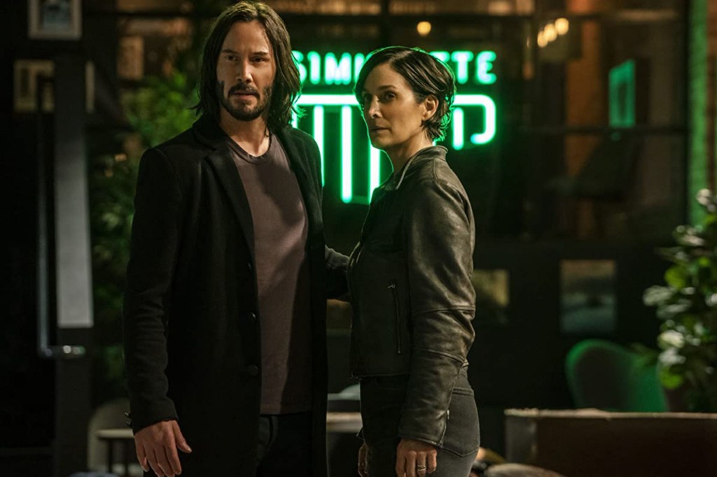 Keanu Reeves and Carrie-Anne Moss in The Matrix Resurrections