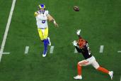 Matthew Stafford throws a pass against the Bengals