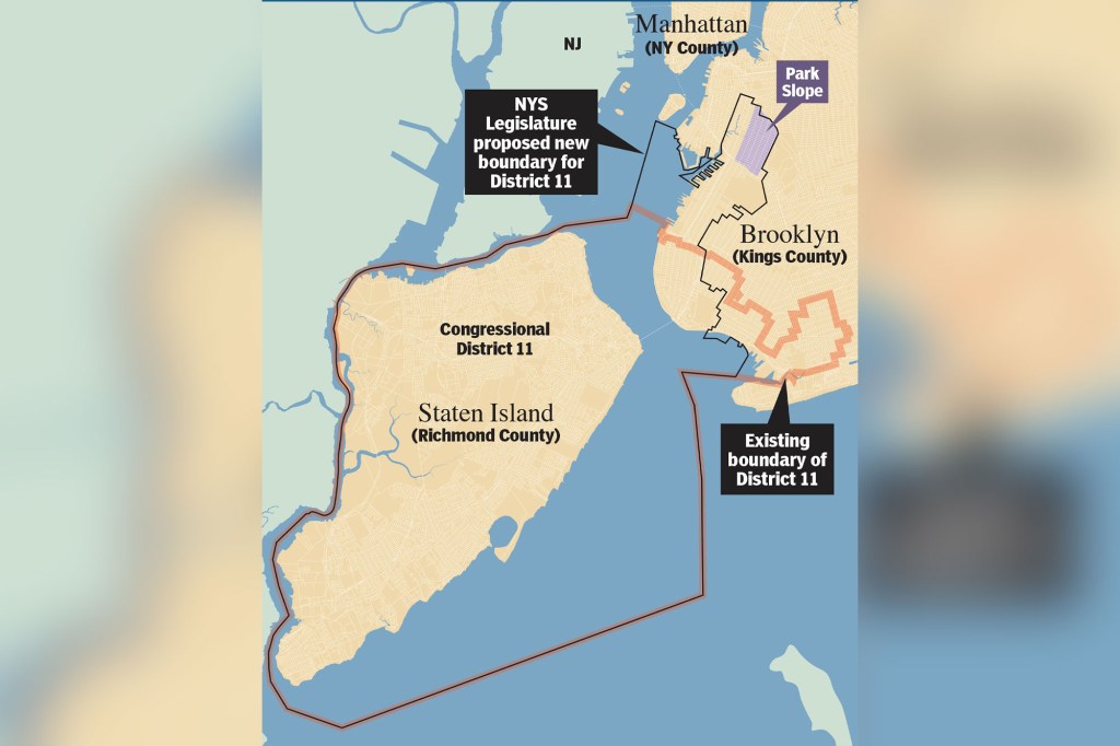 The new map for Malliotakis' congressional district.