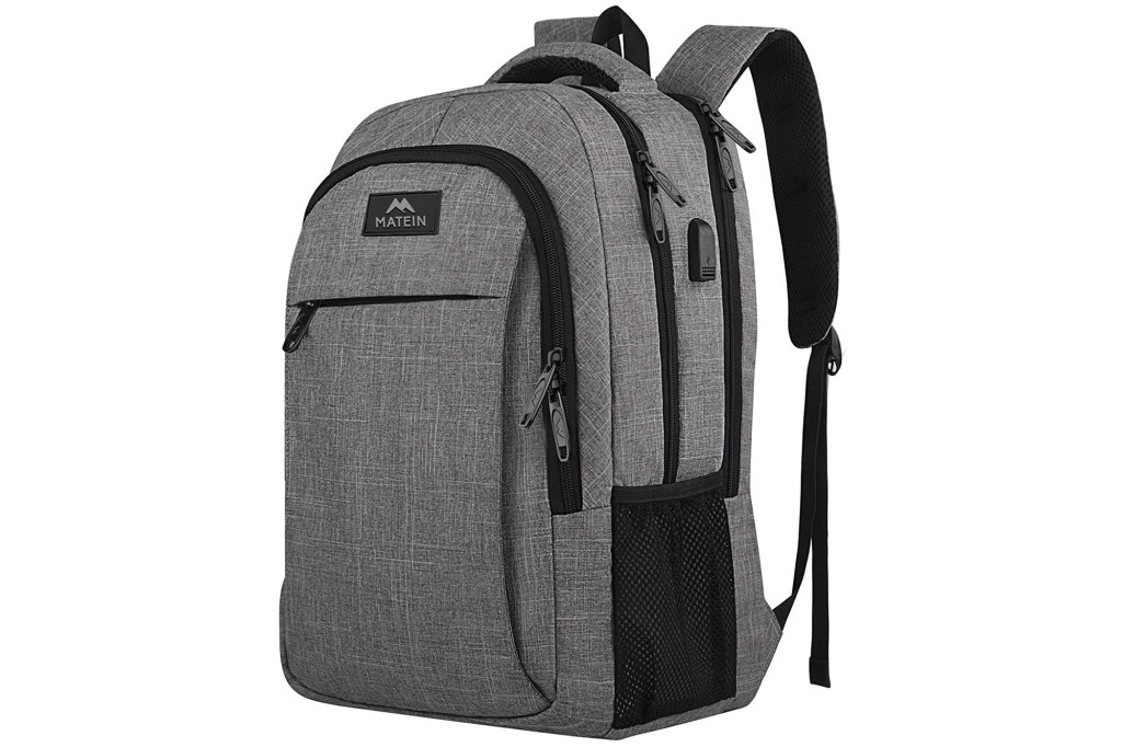 Matein Travel Laptop Backpack, gray and black