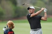 Collin Morikawa of the United States plays a shot during a practice round before THE PLAYERS Championship on the Stadium Course at TPC Sawgrass on March 8, 2022 in Ponte Vedra Beach, Florida.