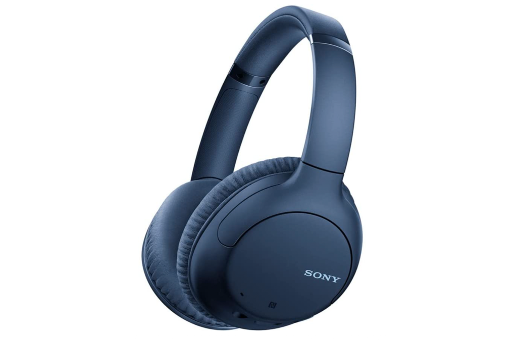 Blue over ear headphones