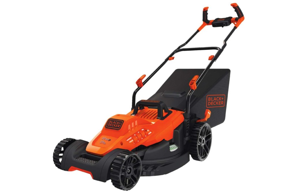 Black+Decker Electric Lawn Mower, orange and black