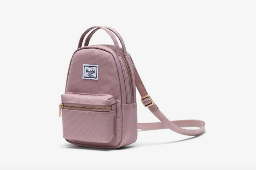 A pink mini backpack