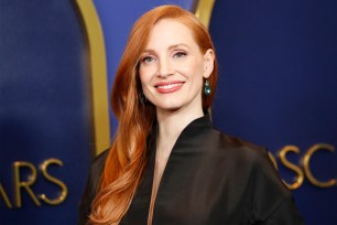 Actress Jessica Chastain is hunting for an Oscar with her role in "The Eyes of Tammy Faye."