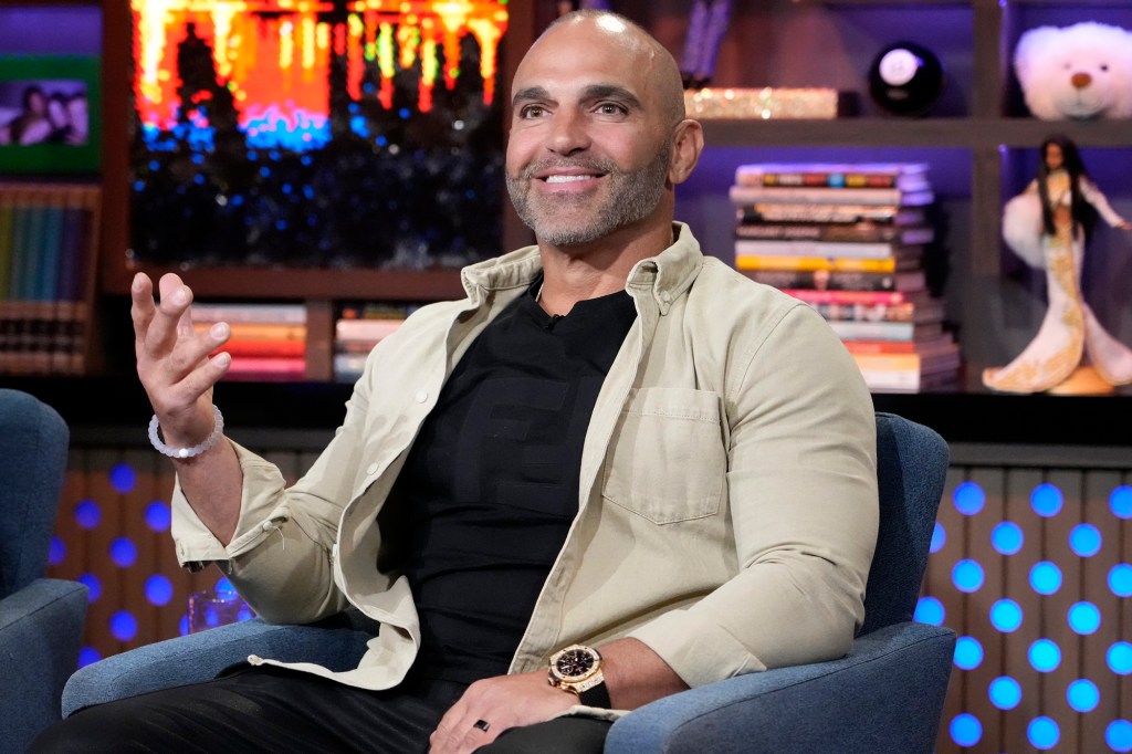 Joe Gorga in a tan shirt on WWHL.