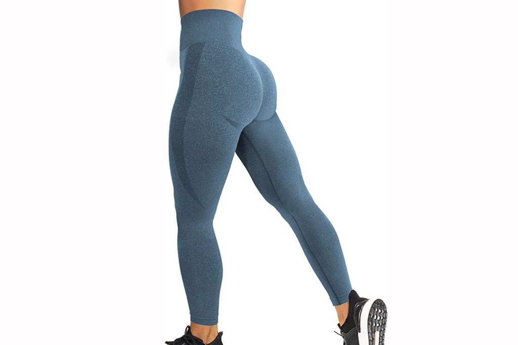 YEOREO Women High Waist Workout Gym Smile Contour Seamless Leggings