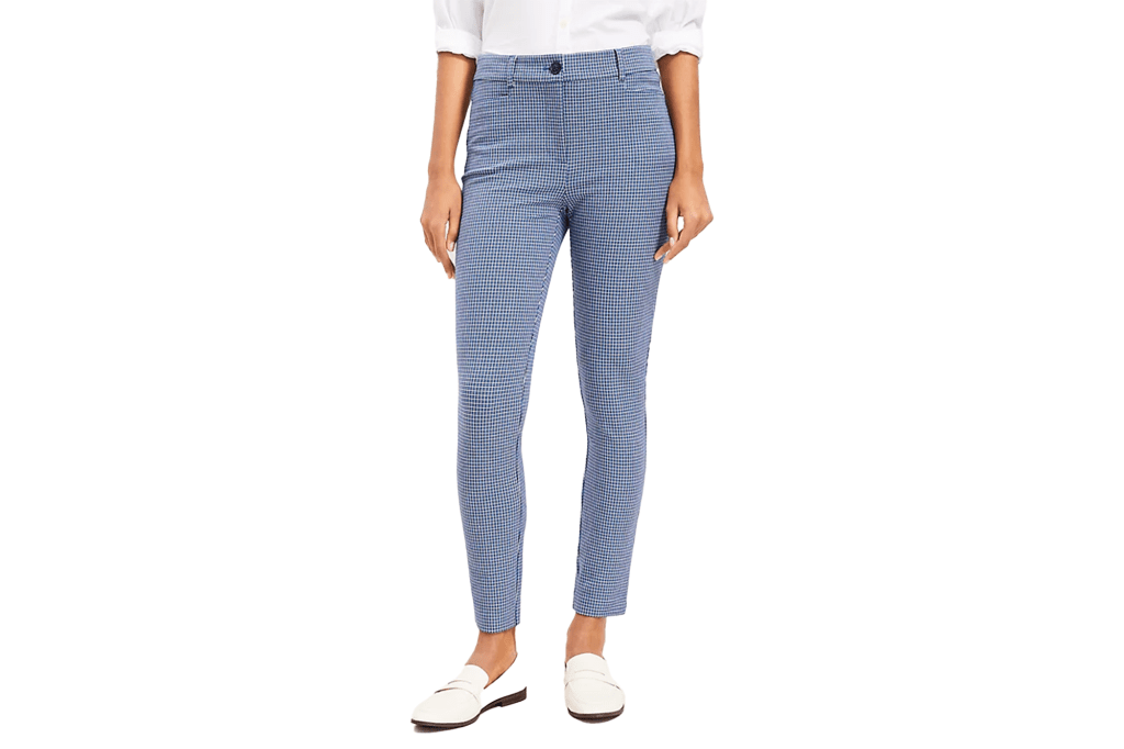 LOFT Petite Sutton Plaid Skinny Pants