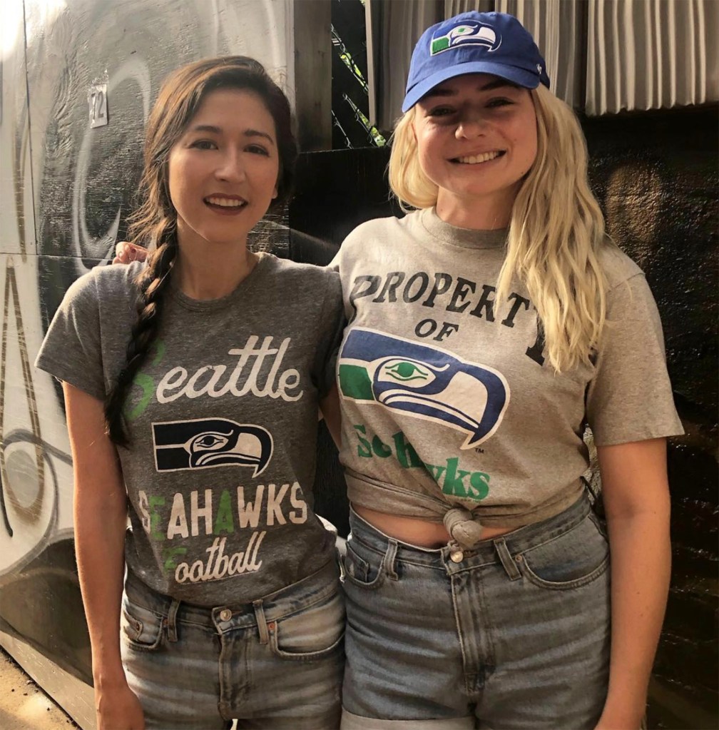 ESPN's Mina Kimes (left) is an avid Seahawks supporter