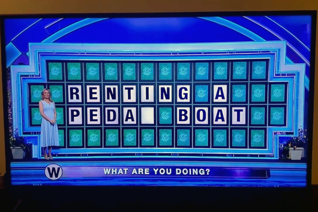 Wheel of Fortune contestants had a tough time the other night getting Renting A Pedal Boat