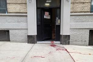 Scene of a person stabbed at 1212 College ave. In the Bronx, New York.