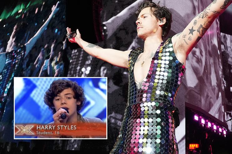 Harry Styles in 2010 on "X Factor" and in 2022 at Coachella