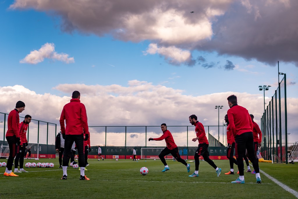 Manchester United practice.