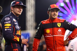 Max Verstappen and Charles Leclerc in March 2022 at the F1 Grand Prix of Bahrain