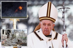 Pope Francis; Scenes from Ukraine.