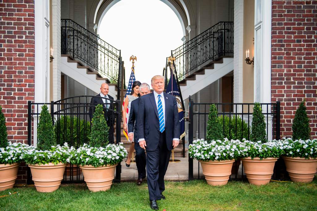 President Donald Trump at Bedminster in 2017.