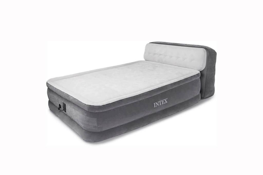 Intex Dura-Beam Ultra Plush Inflatable Pillow Top Bed Air Mattress with Headboard